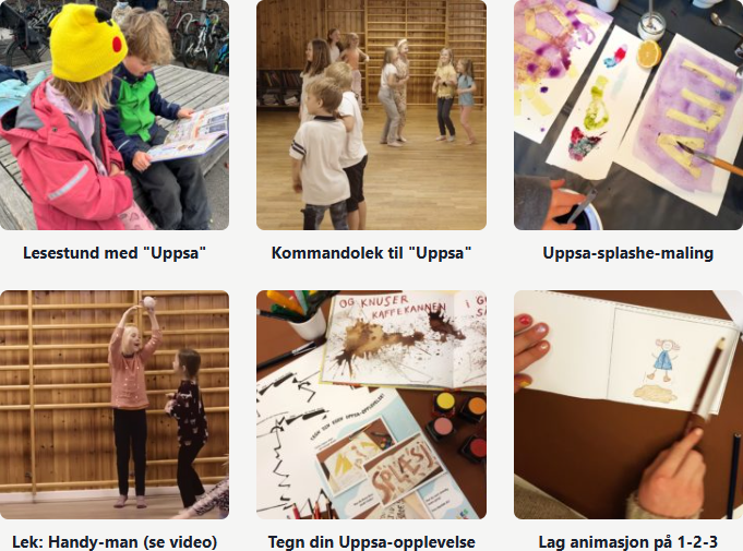 Skjeletter som leker i en gymsal. Oppslag fra Samira og skjelettene.